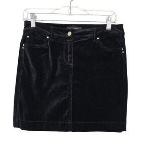 WHITE HOUSE BLACK MARKET Velvet Skirt BLACK size 0 XS Rhinestones Classic Retro